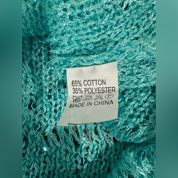 Moon River Turquoise Sequin Tank Top Size M/L - Picture 15 of 16